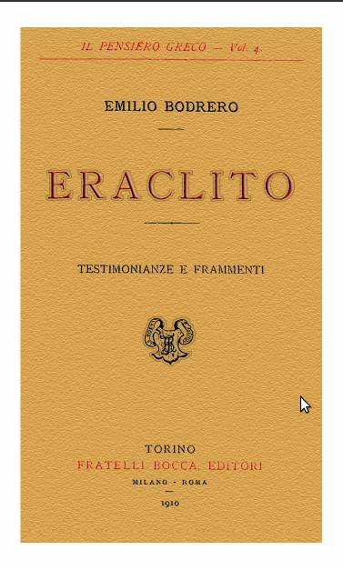 Eraclito - Testimonianze e frammenti